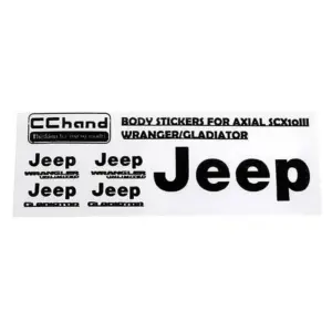 Rc4wd Metal Logo Decal Sheet for Axial 1/10 Scx10 Iii Jeep (Gladiator/Wrangler) (Black) – RC Cars