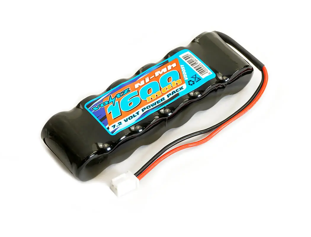 Voltz 6 Cell 1600mah 7.2v Nimh Straight Pack(18t) Battery W/Micro Connector – RC Batteries