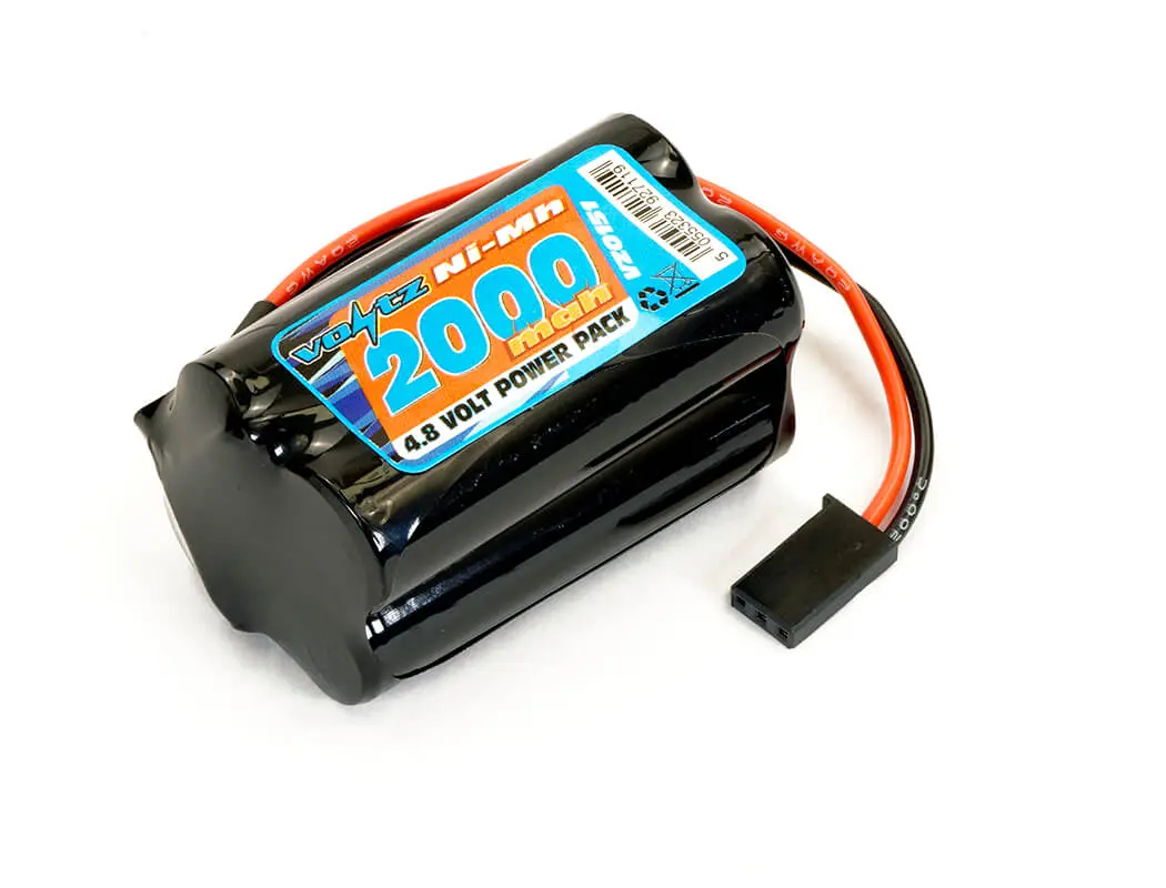 Voltz Rx 4.8v 2000mah Nimh Square Battery Pack W/Connector – RC Batteries