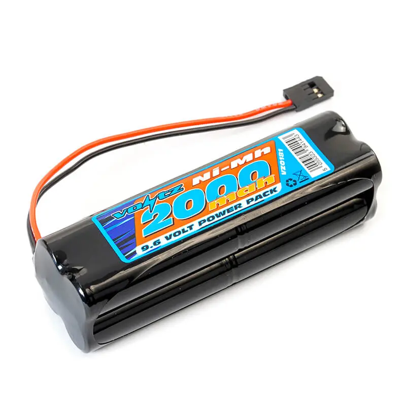 Voltz Tx 9.6v 2000mah Nimh Square Battery Pack W/Futaba Connector – RC Batteries
