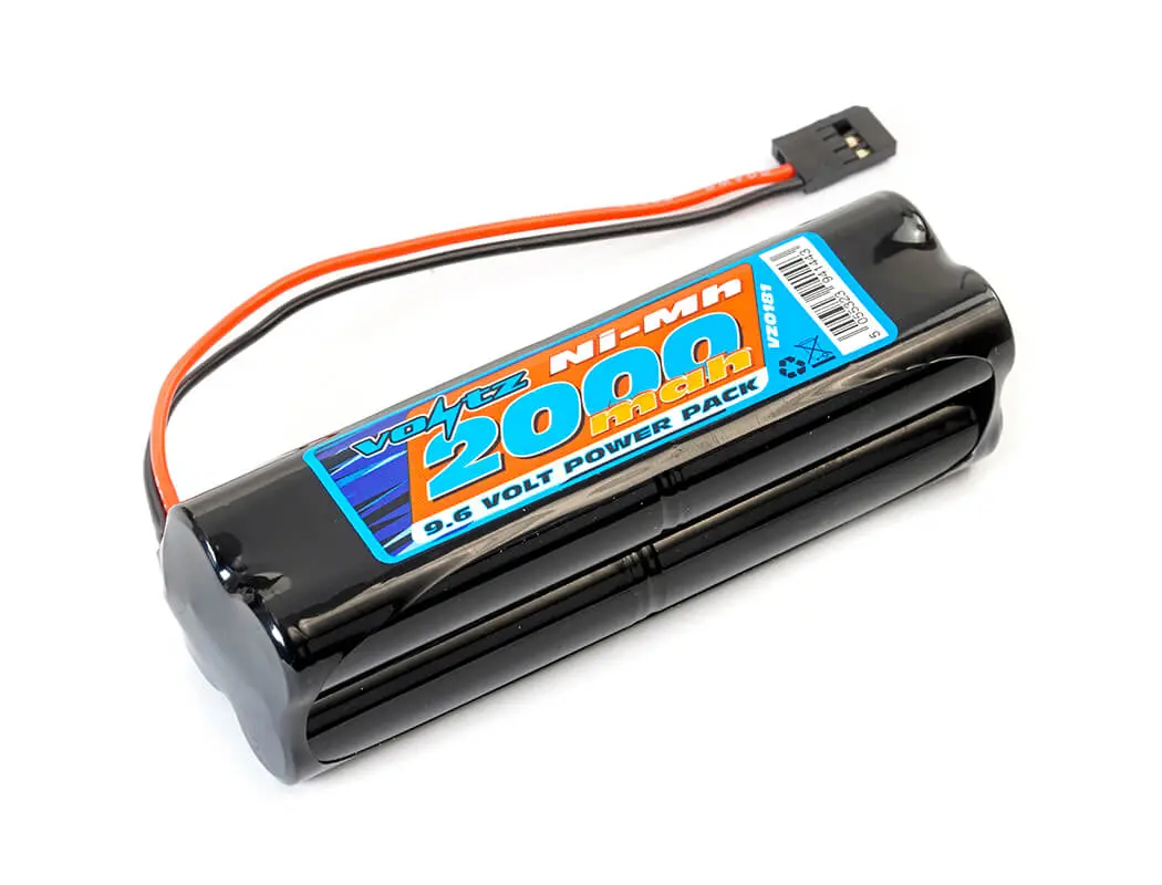 Voltz Tx 9.6v 2000mah Nimh Square Battery Pack W/Futaba Connector – RC Batteries