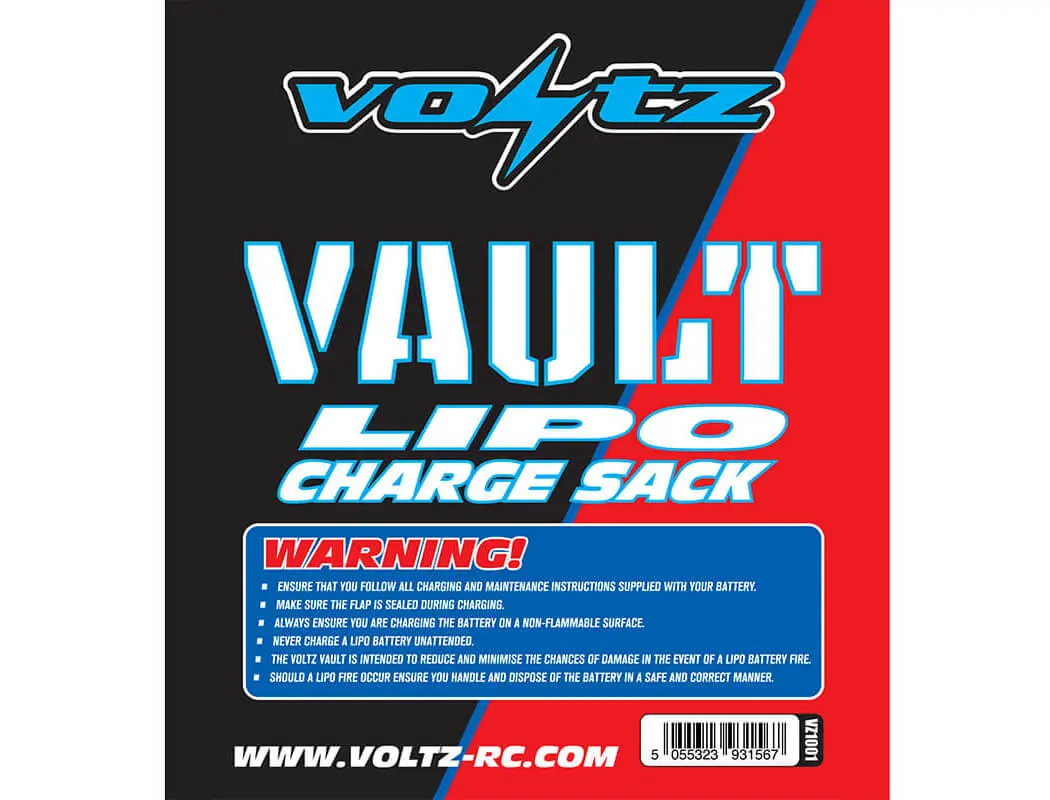 Voltz Charge Vault Lipo Locker Box/Bag 18.5cm X 7.5cm X 6cm – RC Batteries