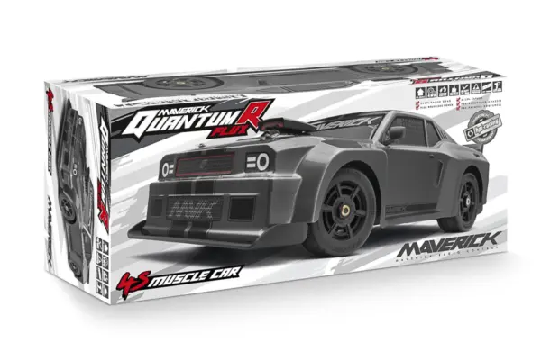 Maverick Rc Quantumr Flux 4s 1/8 4wd Muscle Car - Grey – RC Drift Car – view 7