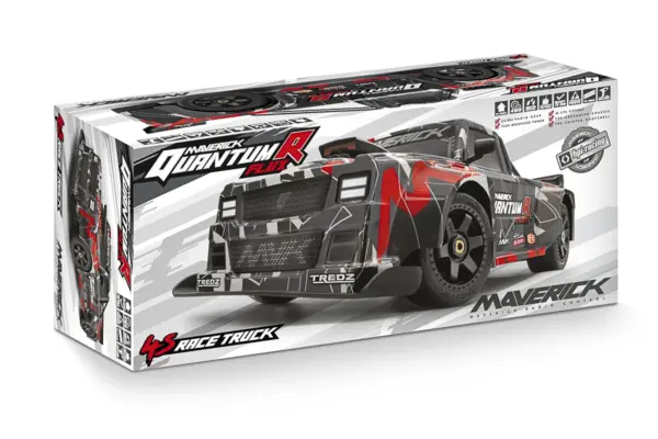 Maverick Rc Quantumr Flux 4s 1/8 4wd Race Truck - Grey/Red – RC Drift Car – view 7