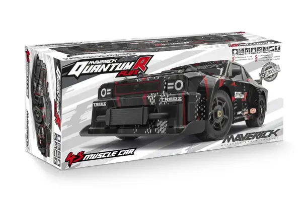 Maverick Rc Quantumr Flux 4s 1/8 4wd Muscle Car - Black/Red – RC Drift Car – view 7