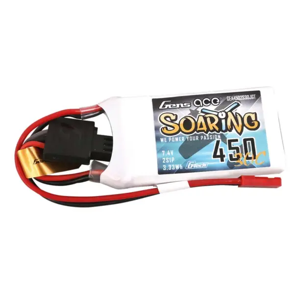 GensAce Soaring LiPo 2S 7.4V-450-30C(JST) 56.5x31x9mm 33g
