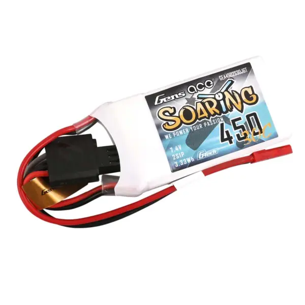 GensAce Soaring LiPo 2S 7.4V-450-30C(JST) 56.5x31x9mm 33g – view 2