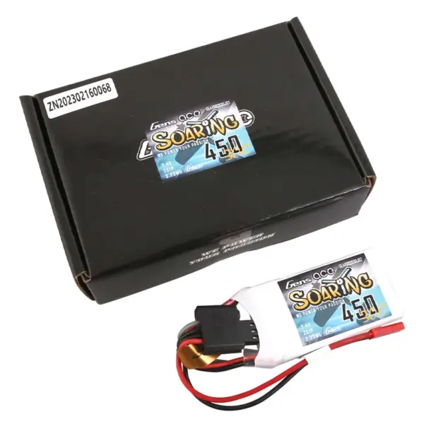 GensAce Soaring LiPo 2S 7.4V-450-30C(JST) 56.5x31x9mm 33g – view 5