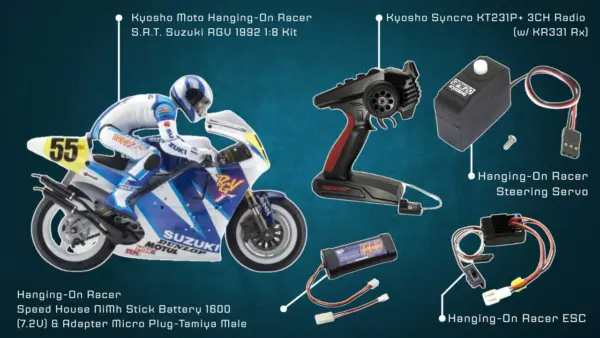 Kyosho Hor Suzuki RGV 92 1:8 Kit Combo Set W/Kt231p-Gpw17/18/21-71351 – view 6