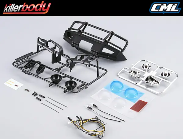 Killerbody 1/10 Alloy Bumper W/Leds Upgrade Sets Matte-Black – view 2