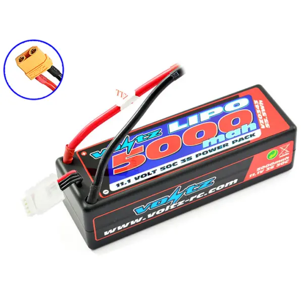 Voltz 5000mah Hard Case 11.1V 50c Lipo Stick Pack Xt90