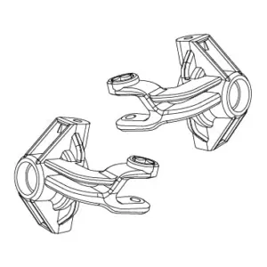 MJX Hyper Go 10208 Front Hub Carriers - Part Number 10230b