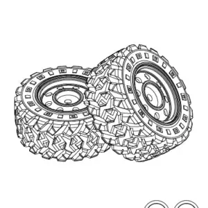 MJX Hyper Go 14211 Black Wheels With Tyres (2 Pack) - Part Number 14300f