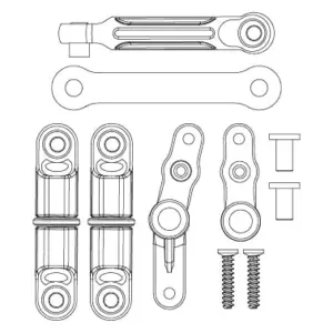 MJX Hyper Go 14301 14302 Steering Assembly Set - Part Number 14430