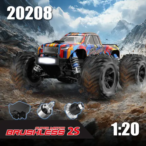 MJX 20208 Brushless 1:20th Scale Monster Truck (2s Lipo Version) 39kph – view 5