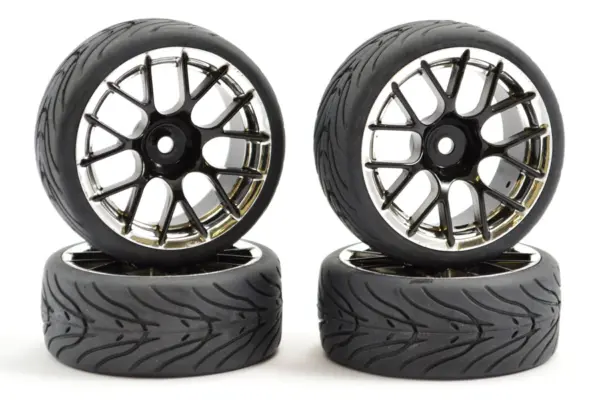 Fastrax 1/10 Street/Tread Tyre 14sp Black/Chrome Wheel – view 2