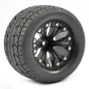 Fastrax 1:10 Mt Eagle Mounted 6-Spoke Black 0 Offset (Pr)