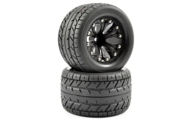Fastrax 1:10 Mt Eagle Mounted 6-Spoke Black 0 Offset (Pr) – view 3