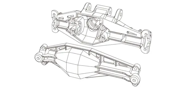 MJX Hyper Go H12y Rear Axle Case - Part Number P12ysb01