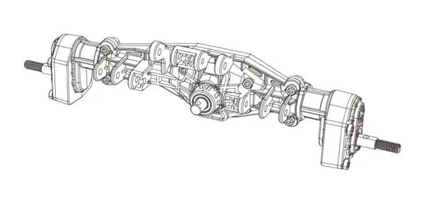 MJX Hyper Go H12y Rear Axle Assembly - Part Number P12ysb – view 2