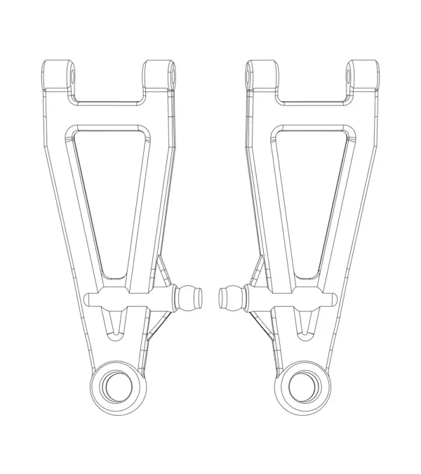 MJX Hyper Go 20208 Front Lower Suspension Arms - Part Number P2022