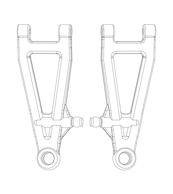 MJX Hyper Go 20208 Front Lower Suspension Arms - Part Number P2022 – view 2