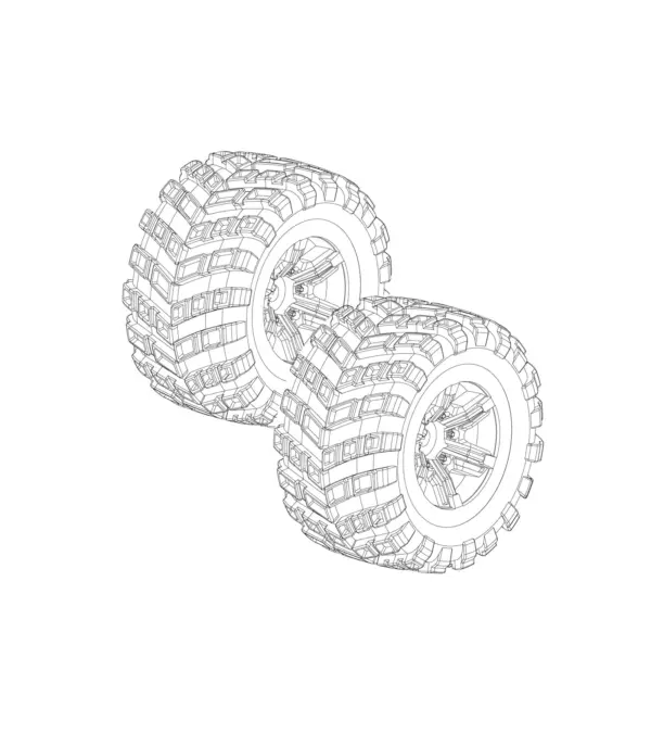MJX Hyper Go 20208 Wheels With Tyres (2 Pack) - Part Number P2030