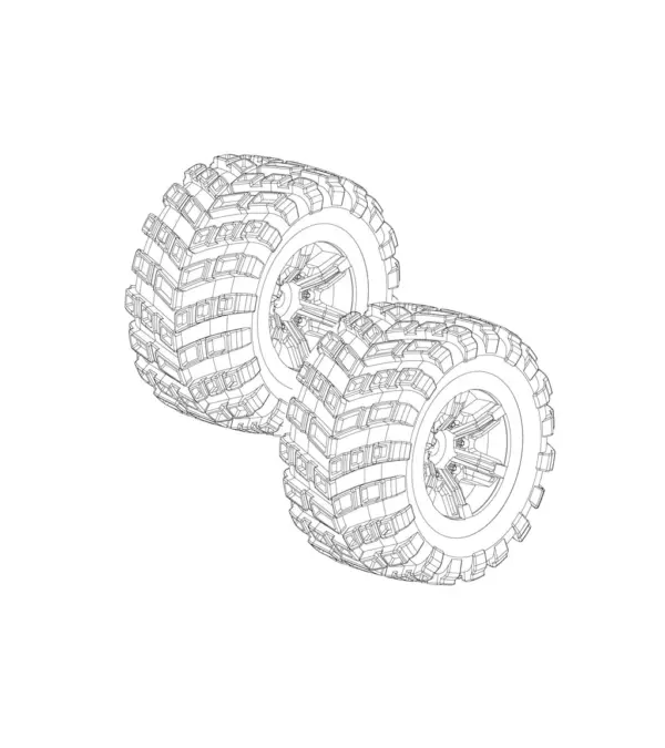 MJX Hyper Go 20208 Wheels With Tyres (2 Pack) - Part Number P2030 – view 2