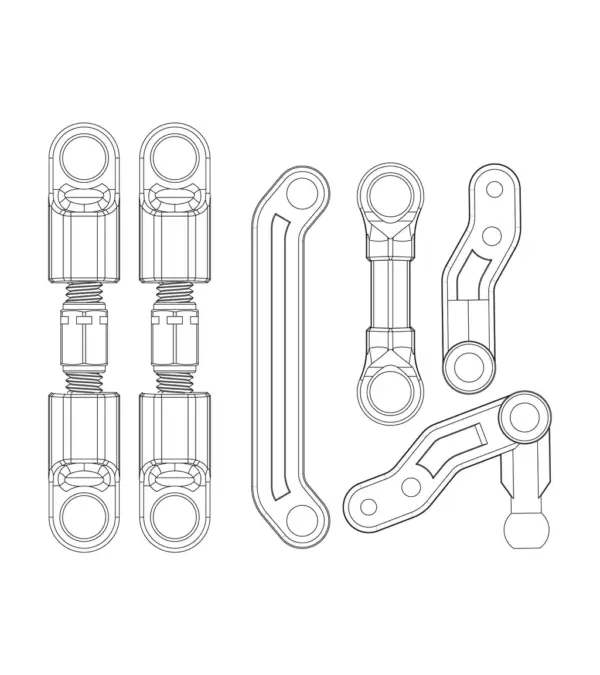 MJX Hyper Go 20208 Steering Assembly Set - Part Number P2042 – view 2