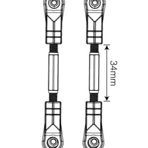 MJX Hyper Go 7303 Replacement 34mm Tie Rods (2 Pack) - Part Number P73240