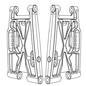 MJX Hyper Go 7303 Rear Lower Suspension Arms - Part Number P73250
