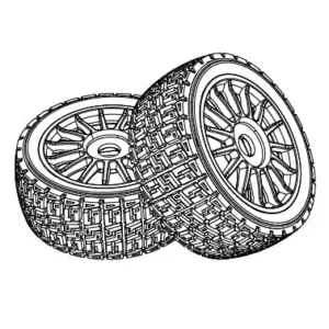 MJX Hyper Go 7303 Replacement Rally Wheels & Tyres (2 Pack) - Part Number P73300a