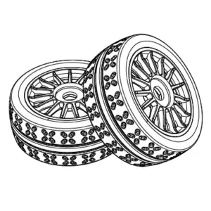 MJX Hyper Go 7303 Replacement on-Road Wheels & Tyres (2 Pack) - Part Number P73300b