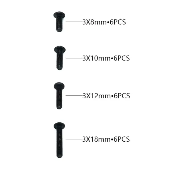 Rlaarlo Button Head Hex Machine Screw Set - Part Number R10100 – view 2