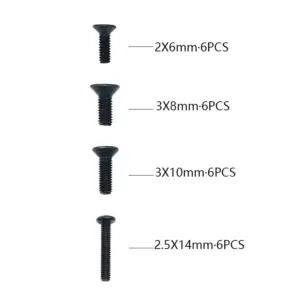 Rlaarlo Flat Head Hex Machine Screw Set - Part Number R10103