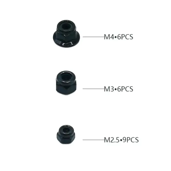 Rlaarlo Nylon Lock Nut Set (m2.5 & M3 & M4) - Part Number R10105 – view 2