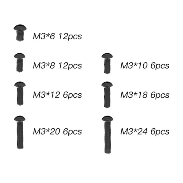 Rlaarlo Button Head M3 Hex Screws Multipack - Part Number R11098 – view 3