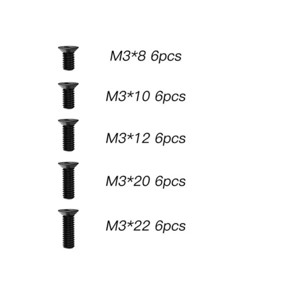 Rlaarlo Flat Head M3 Hex Screws Multipack - Part Number R11100 – view 3