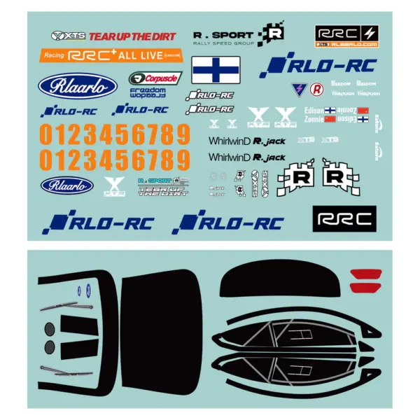 Rlaarlo XTS F10 Replacement Sticker Decal Pack (Carbon) - Part Number XTS-035 – view 2