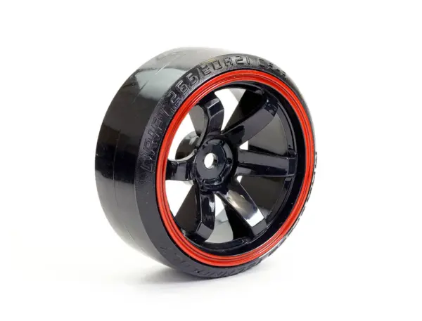 Fastrax 1/10 Street/Drift Tyre 6-Spoke Wheel (6mm Offset) - Black With Red Trim – view 2