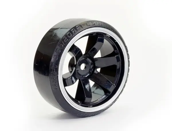 Fastrax 1/10 Street/Drift Tyre 6-Spoke Wheel (6mm Offset) - Black With White Trim – view 2