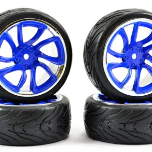 Fastrax 1/10 Street/Tread Tyre Tri-5 Blue/Chrome Wheel – view 2