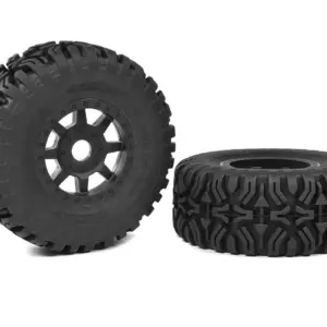 Corally 1/8 Sc Tyres Mudclaws Glued on Black Rims – view 2
