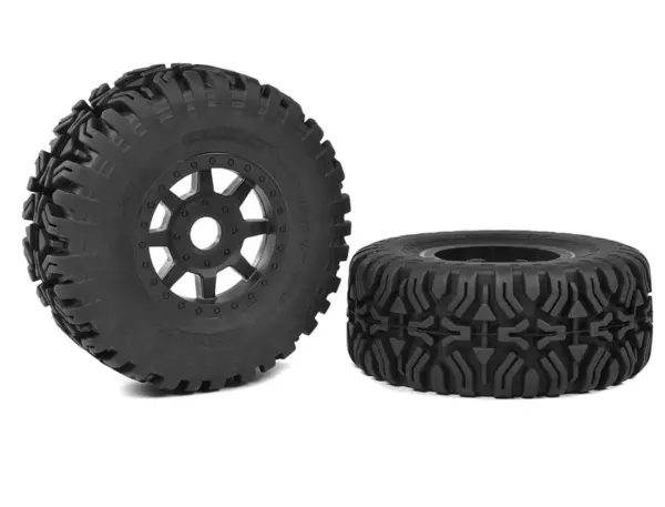 Corally 1/8 Sc Tyres Mudclaws Glued on Black Rims – view 2