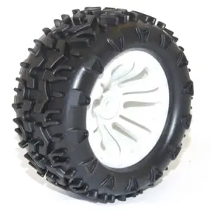 FTX Carnage Mounted Wheel/Tyre Complete Pair - White