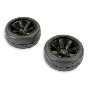 FTX Banzai Treaded Tyre on 6-Spoke Wheel (2) - Black