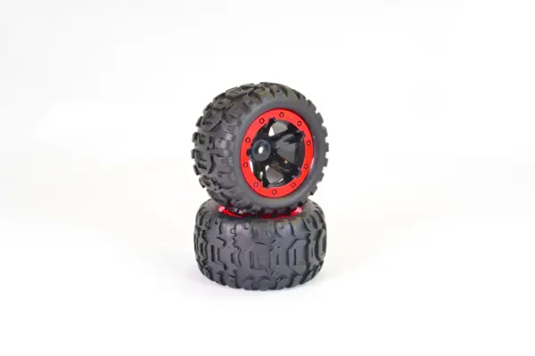 FTX Tracer Monster Truck Red Wheel/Tyres Complete (Pr) – view 2