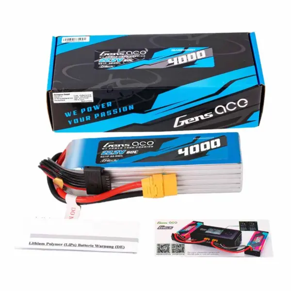 Gensace Soaring Lipo 6s 22.2v-4000-60c (Xt90) 164x46x43mm 690g G-Tech – view 5