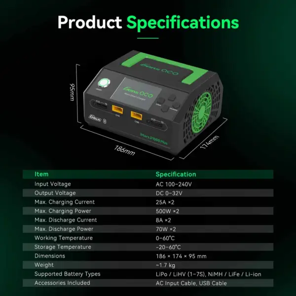 Gensace Charger Imars D1000 Plus Smart Dual Channel Ac 1000w (Uk) – view 13