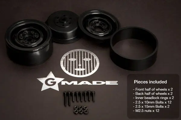 Gmade 1.9 Vr01 Beadlock Wheels (Black) (2) – view 2
